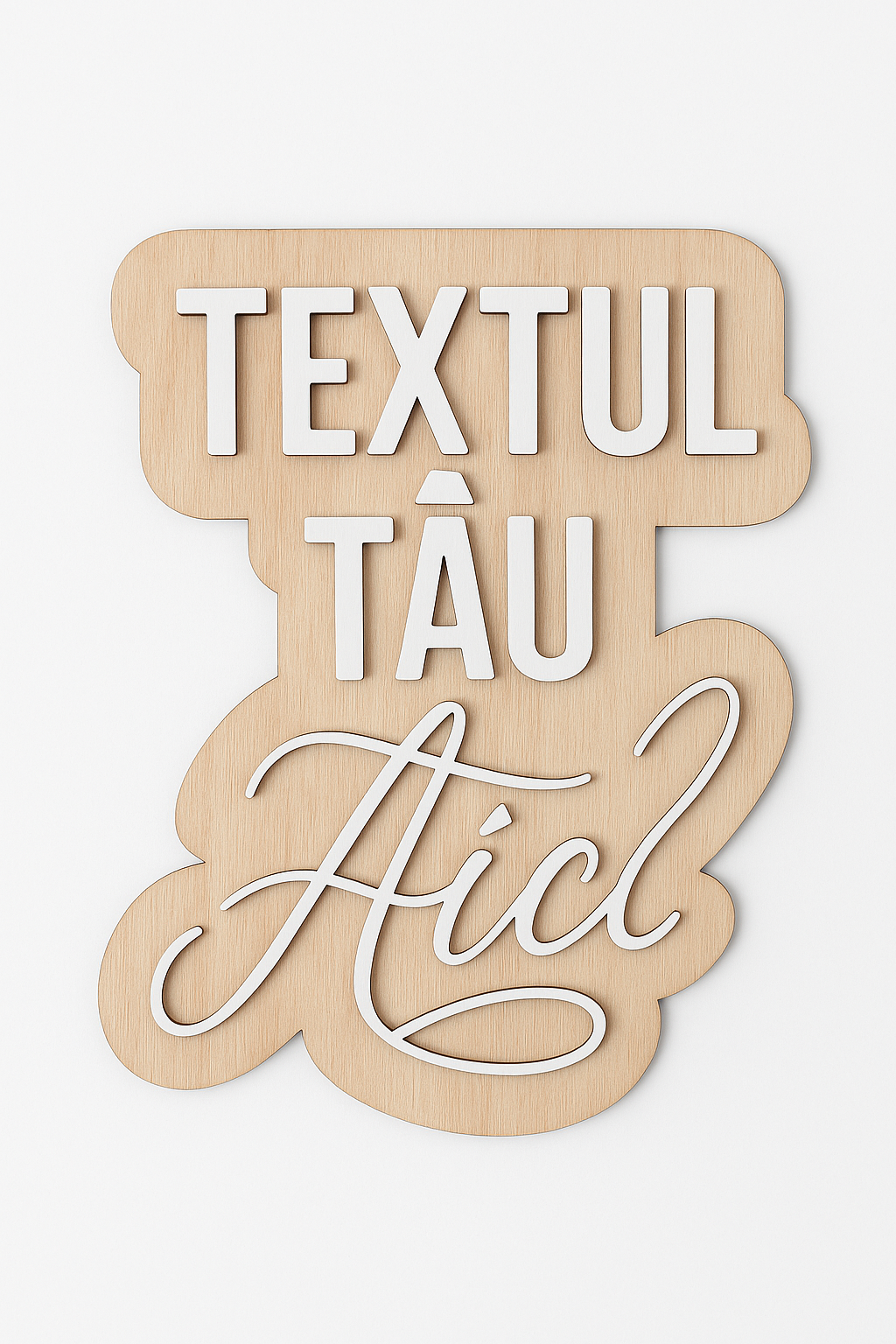 Semn Personalizat din Lemn – „Textul Tău Personal” pentru Evenimente Speciale